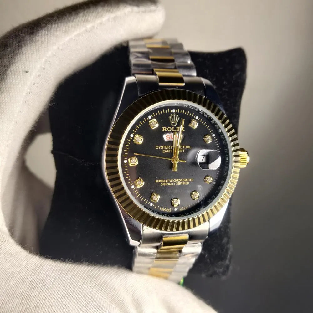 Rolex oyster perpetual in oyster steel (black dial)