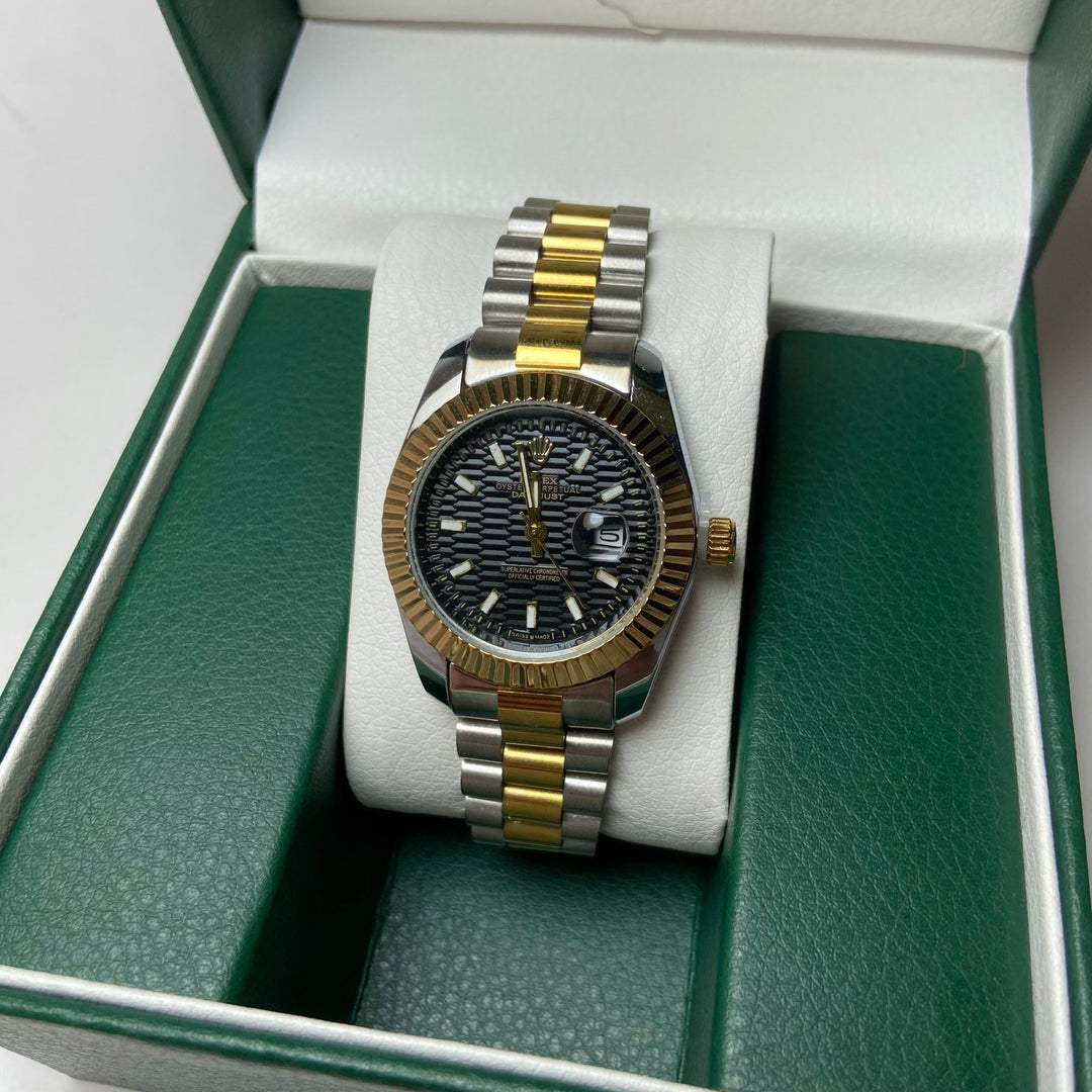 Rolex oyster perpetual in oyster steel (black dial)
