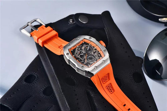TSAR BOMBA men's luxury automatic mechanical watch with selicon strap