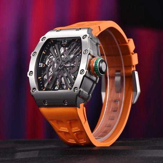 TSAR BOMBA men's luxury automatic mechanical watch with selicon strap
