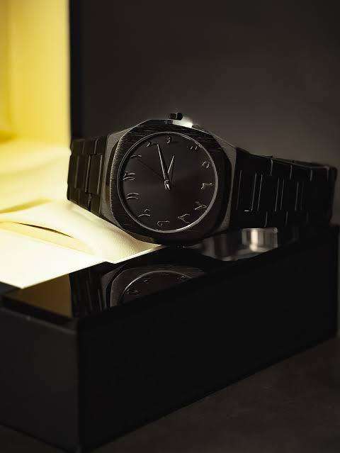 Black Arabic aura watch stainless steel